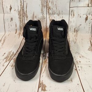 Vans Old Skool Sk8-Hi Mens Size 11 Triple Black Canvas Shoes Casual Sneakers